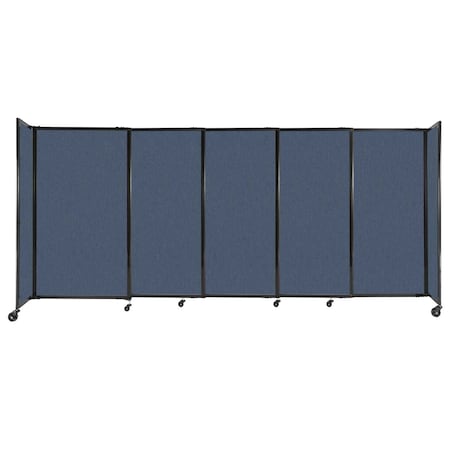 Versare StraightWall Sliding Portable Partition 11'3" x 5' Ocean Fabric 1460515